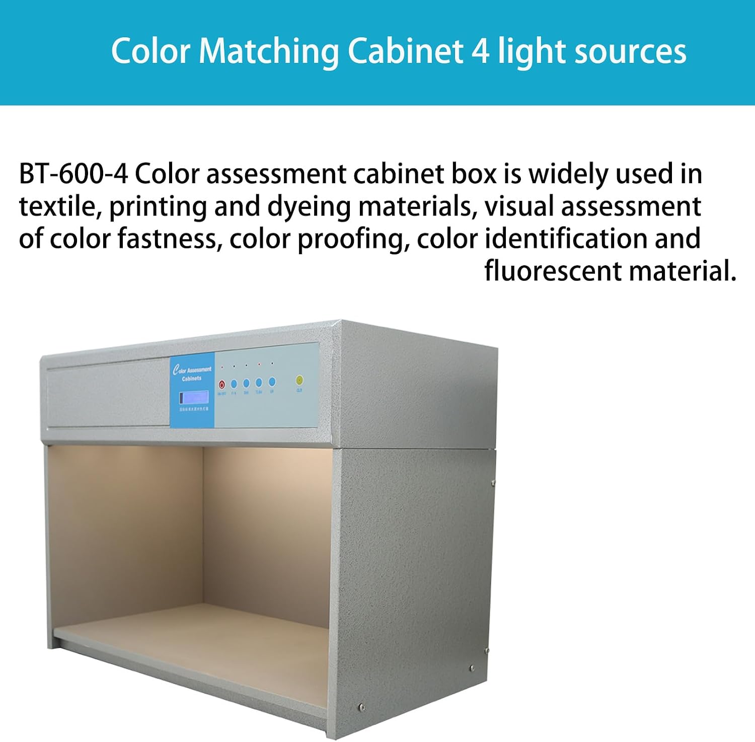 Color Assessment Cabinet Color Matching Cabinet with 4 Light Sources Lab Color Matching Light Box for Textiles,Printing,Paints 110V