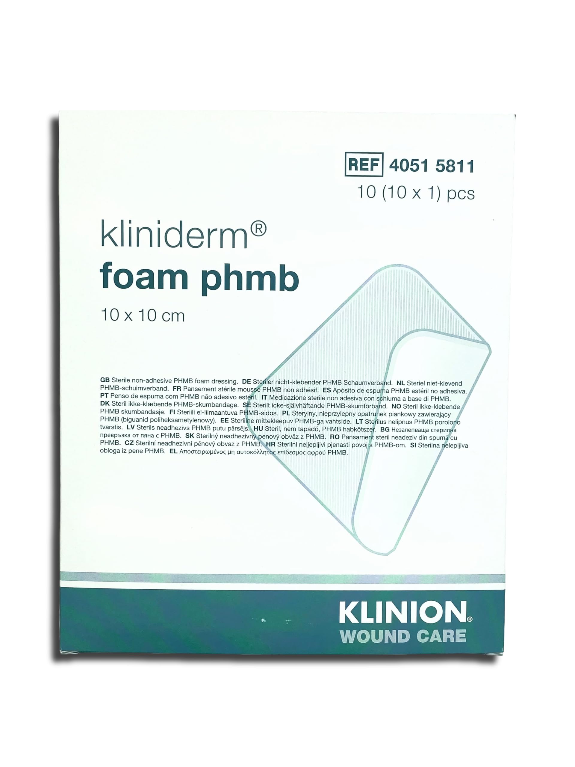 Foam PHMB 10x10cm, Schaumverband, 10-pack