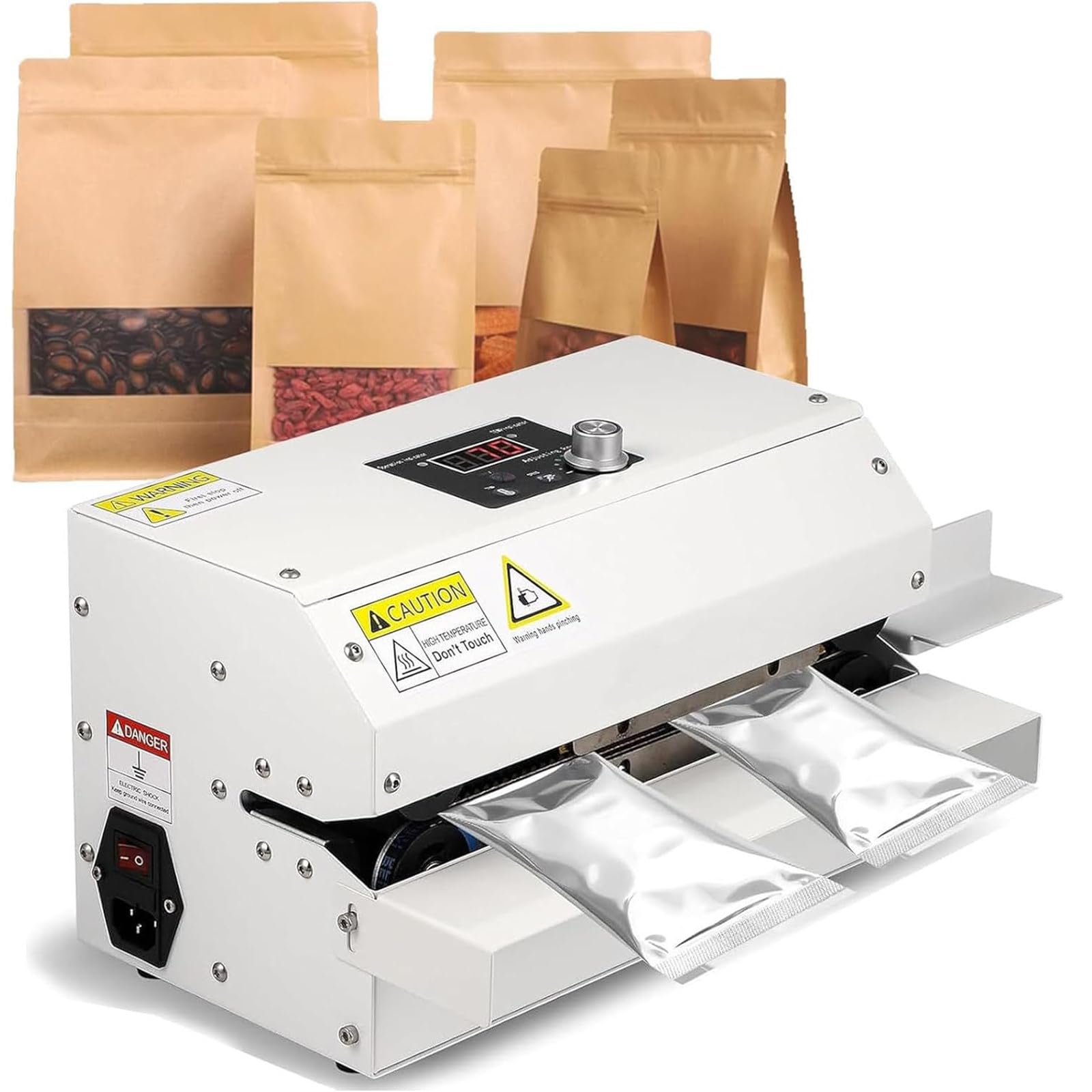 Scelleuse Thermique Automatique Continue pour Sacs Plastiques, Machine d'emballage sous Vide pour Aliments, Machine De Scellage Automatique Horizontale Robuste,