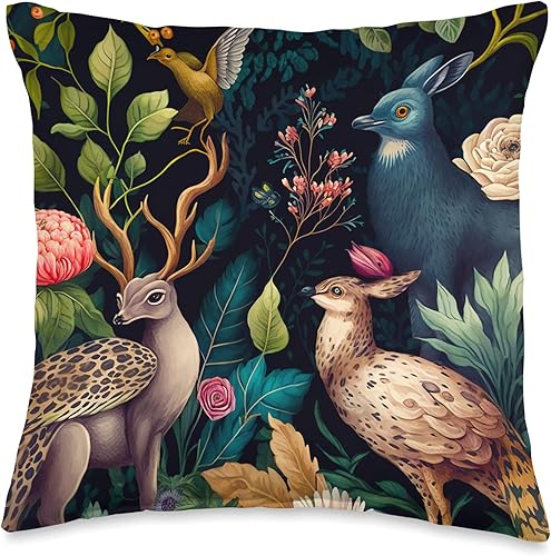 DAG Fauna Art & Dark Academia Clothing - Almohada (16 x 16 pulgadas), multicolor