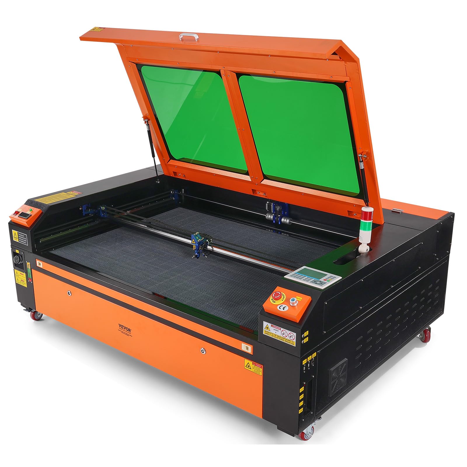 VEVOR Grawer laserowy CO2 130 W Maszyna do grawerowania Stół roboczy 900x1400 mm Prędkość grawerowania 0-800 mm/s Cięcie 0-500 mm/s Grubość grawerowania 20 mm do drewna Szkło akrylowe 187x132,5x94 cm