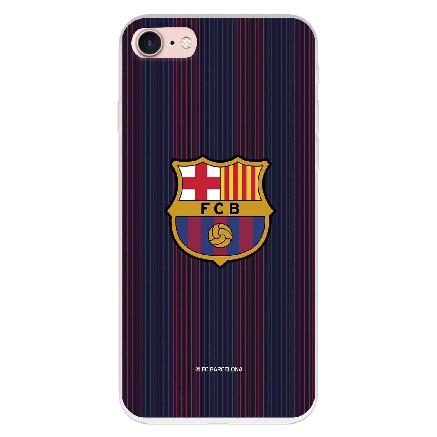 Funda Para Vivo Y17s Del FC Barcelona - Silicona Flexible, Licencia Oficial, Diseño Transparente