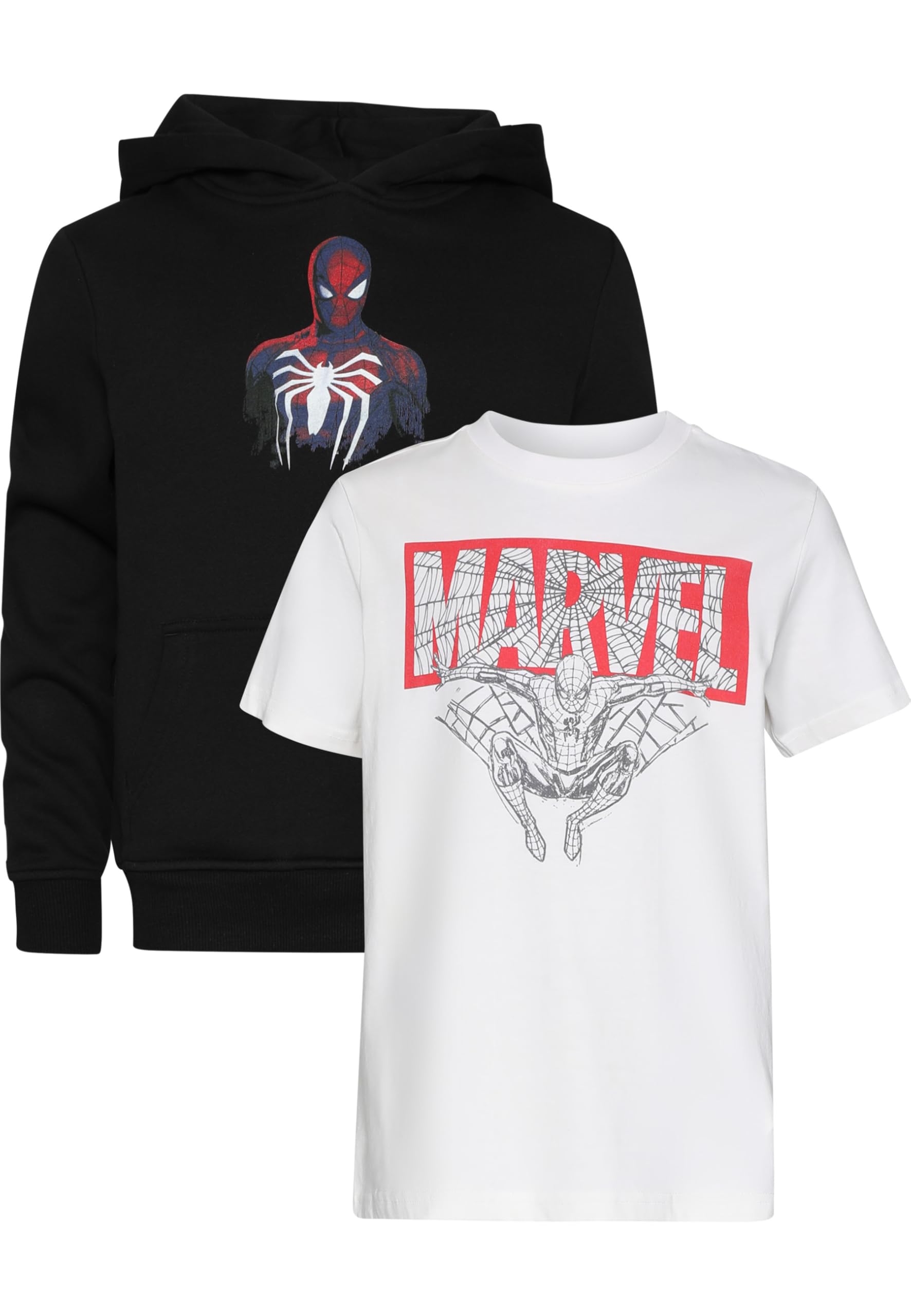 Mister Tee T-shirt i bluza z kapturem, 2 sztuki w opakowaniu - Spiderman Marvel