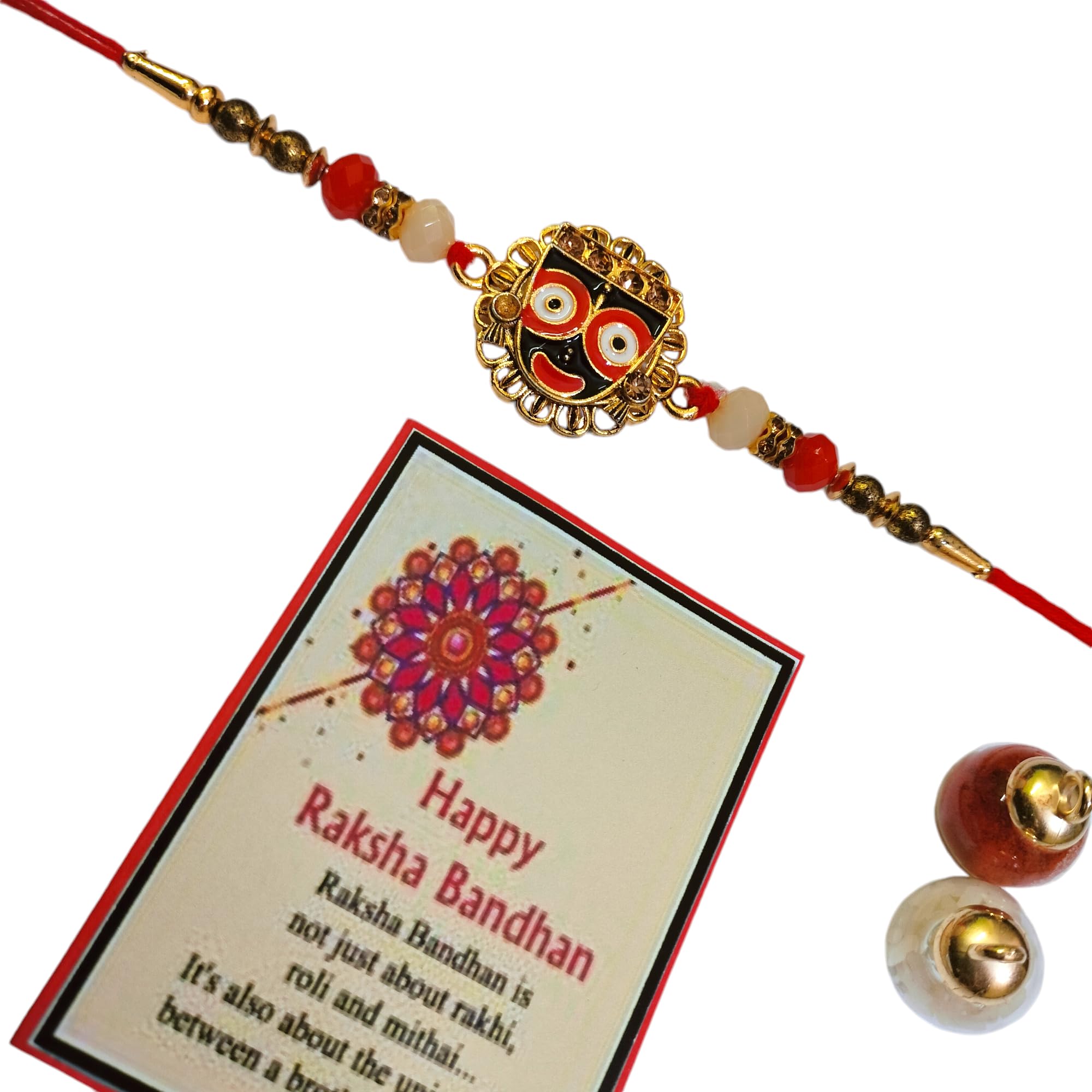 Spiritual Jagannath Ji Rakhi | Metal Jagannath Rakhi for Brothers | Auspicious Rakhi for Bhaiya | comes with Roli, Chawal and Message Card-image-35