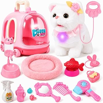 Cat Toys for Kids Girls, Interactive Walking Talking Robot Cat Plush Toy