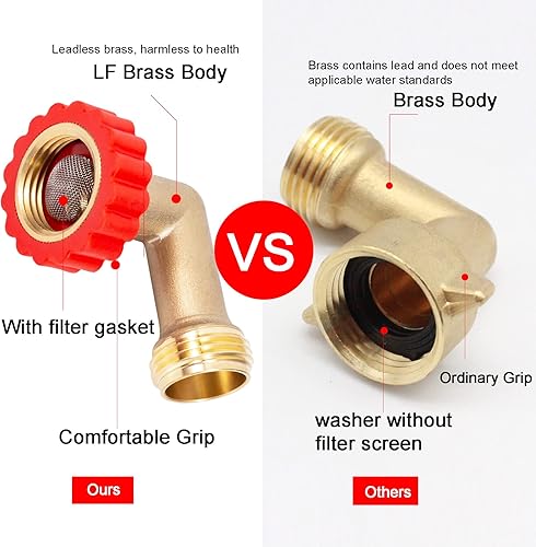 Miniatura 5 de Protector de manguera de latón sin plomo de 90 grados, adaptador de conexión giratoria rápida de 90, conector de rosca de tamaño de rosca de 34