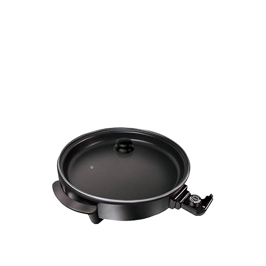 Sogo Ss-10060 Sartén Paellera Eléctrica Con Tapa De Cristal Reforzado Y Recubrimiento Antiadherente, Termostato Ajustable Hasta 240º C, 1500W, Sin Pfoa, 5,5 Litros (Ø42 Cm - Multicazuela L)