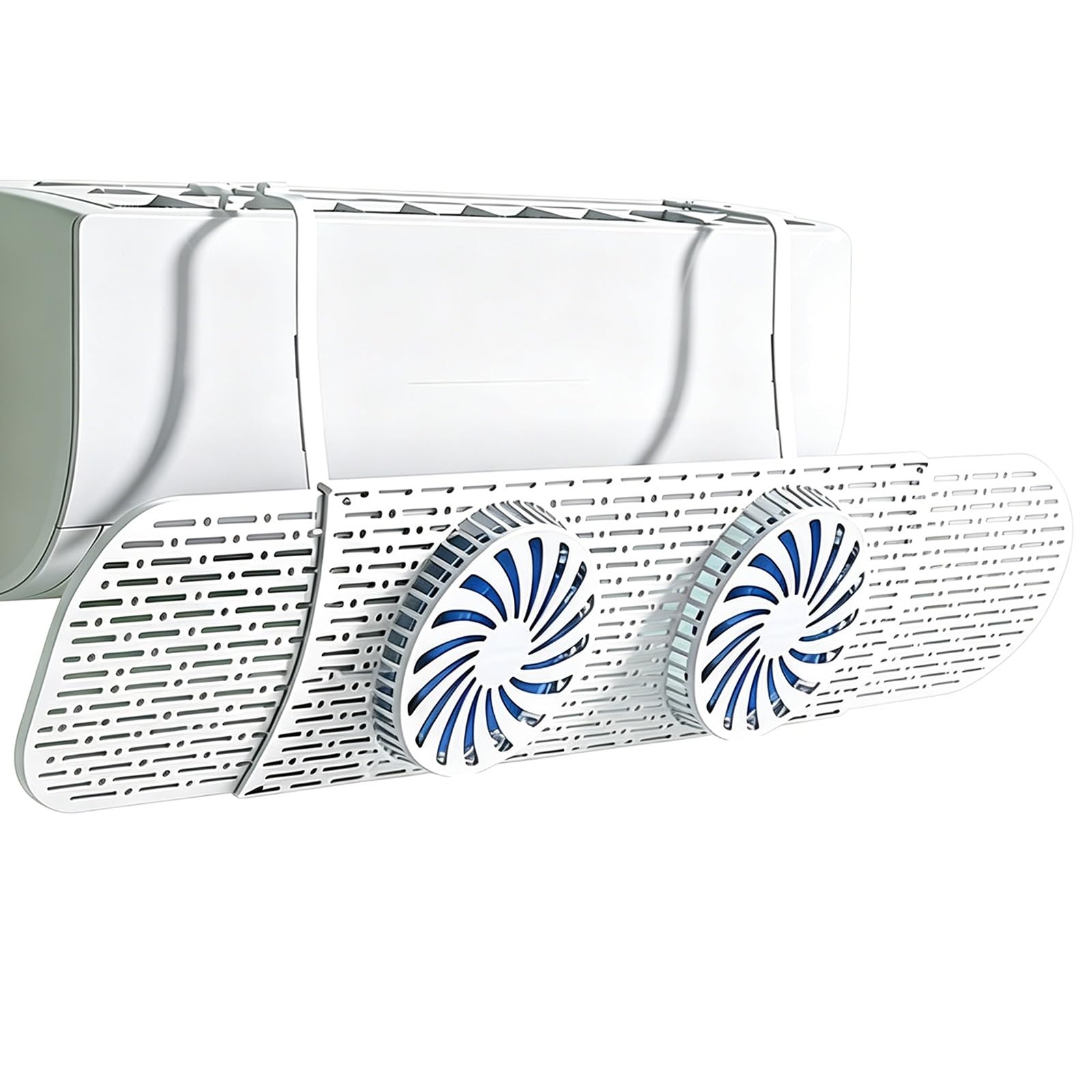 YUE JJXN AC Vent Deflector with Dual Air Circulation Fans 18.4-33.8in Adjustable Air Conditioner Deflector for Home Bedroom Office