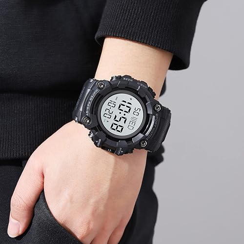 Miniatura 10 de Reloj digital para hombre con esfera grande resistente al agua LED para deporte militares