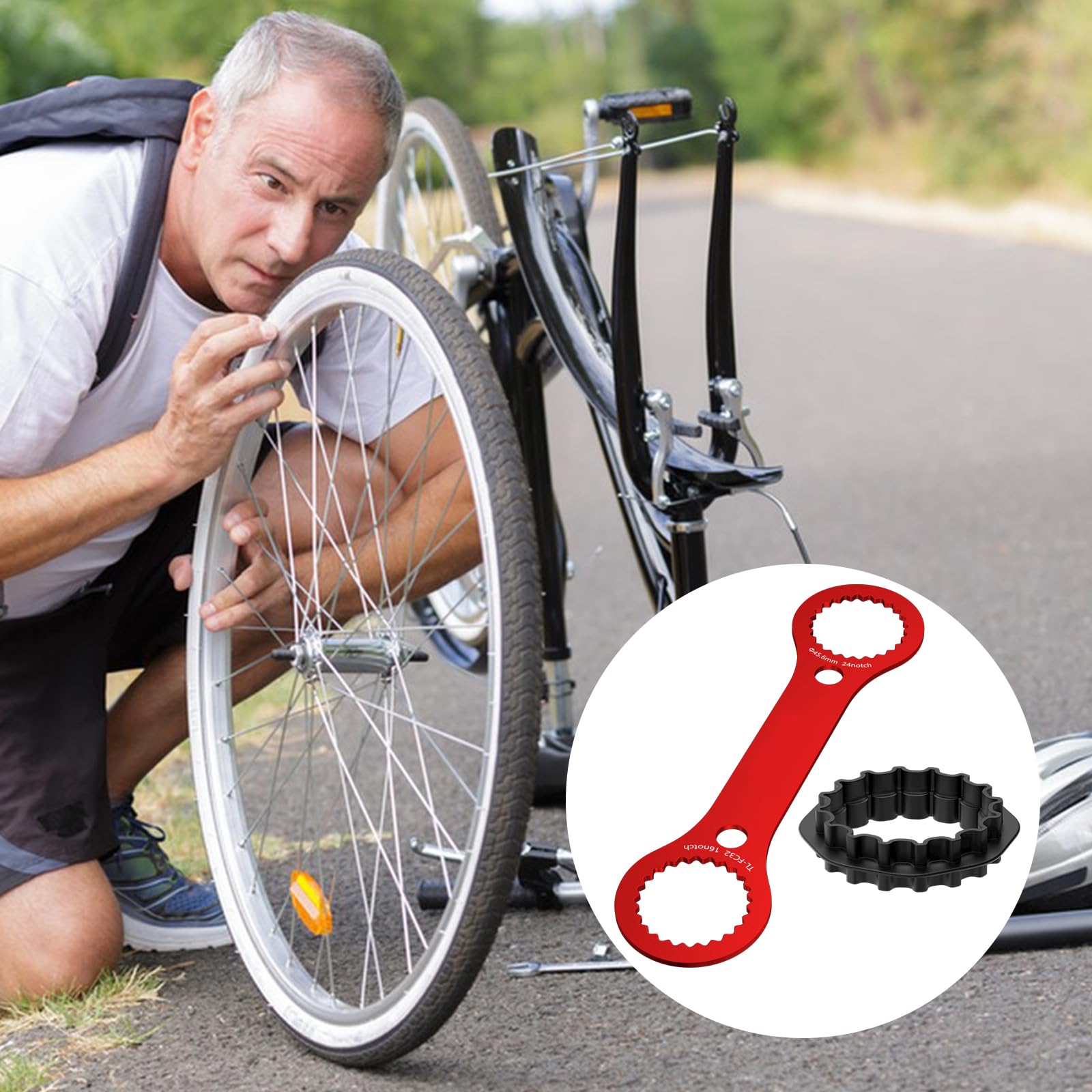 BNGXR Chiave per Guarnitura per Mountain Bike,Strumento per Chiave BB,Strumento Centerlock,Chiave Interna per Bicicletta Adatta per DUB/TL-FC32 / TL-FC25 / TL-FC24,per La Riparazione di Biciclette