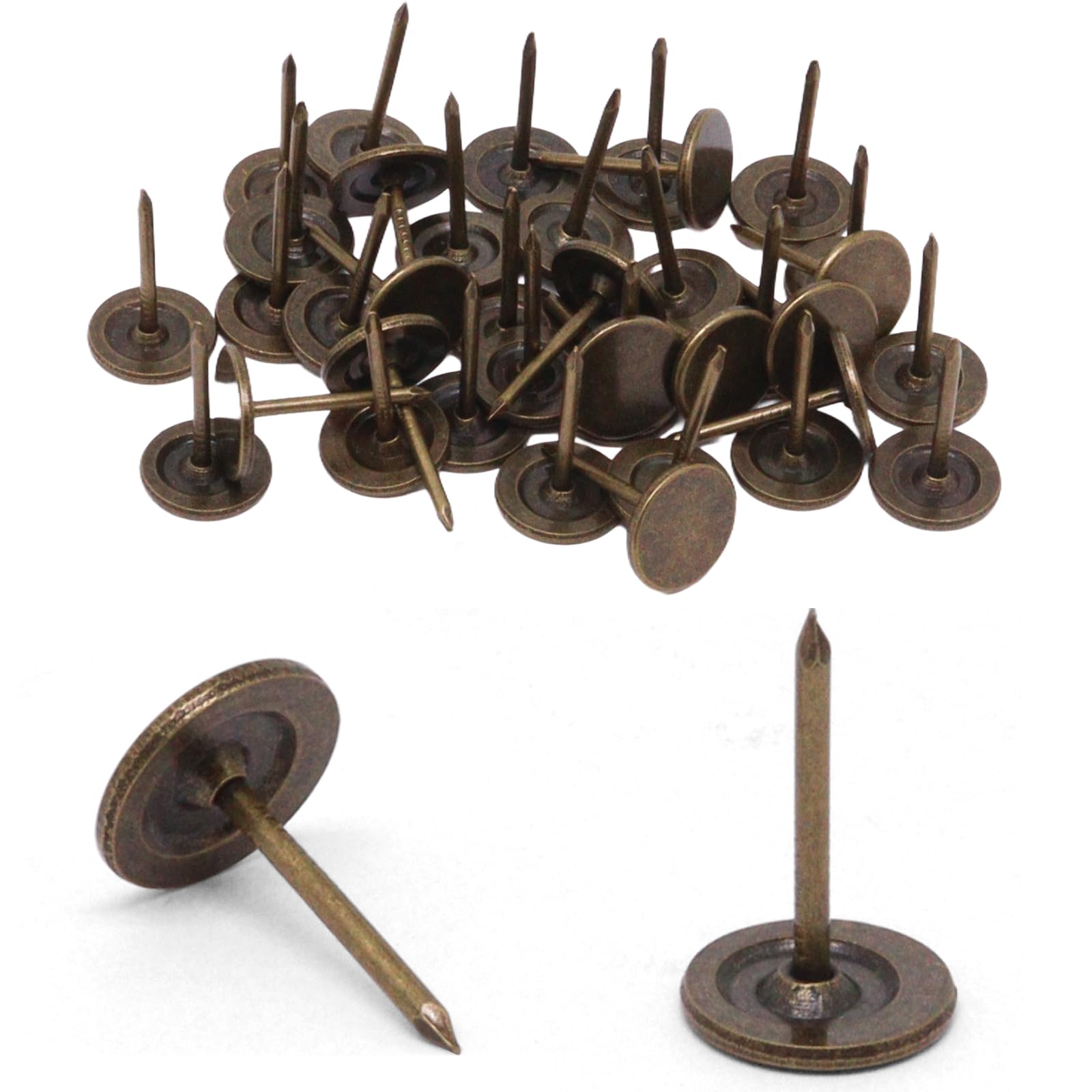Vintage Upholstery Tacks - 100 Matte Black Decorative Nails -17 Vintage Upholstery Tacks - 100 Matte Black Decorative Nails -17
