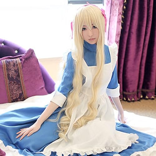 Miniatura 5 de Angelaicos Peluca de fibra ondulada para mujer, para cosplay, pelucas largas rubias