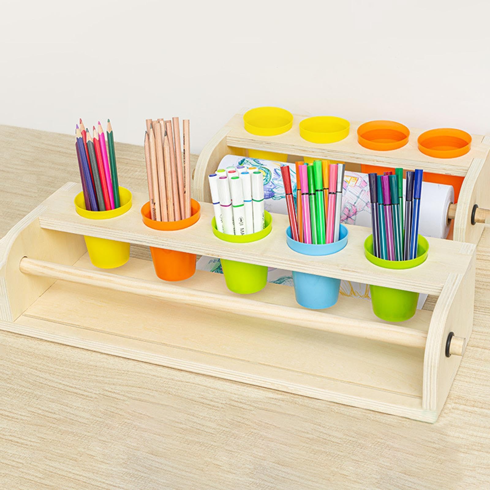 Generic Malstaffelei für Kinder, Bastelbedarf, Tisch Papierrollenhalter mit Weißer Papierrolle, Groß