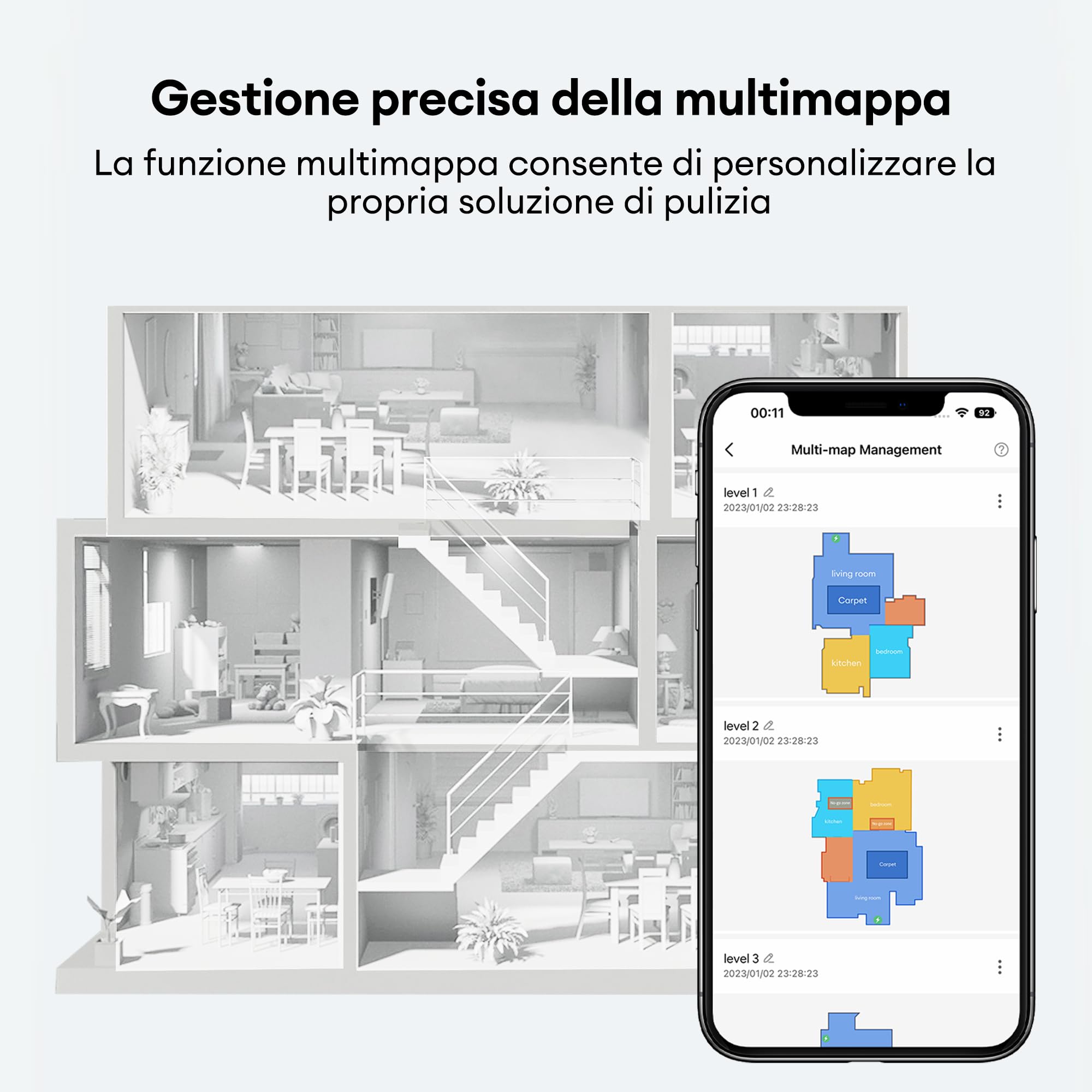 Ultenic T10 Pro Robot Aspirapolvere Lavapavimenti con Mappatura, 220 minuti Autonomia, Navigazione LDS,4000Pa, Panni di Lavaggio Doppio, WiFi/APP/Alexa/Siri/IFTTT Controllo