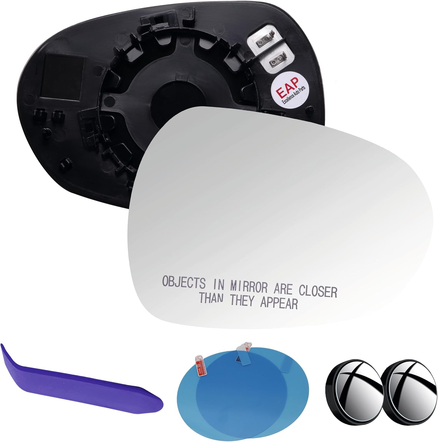 EAP Driver Side Mirror Glass Compatible With Alfa Romeo Giulia 2016-2025, Heated With Blind Spot Without Auto Dimming