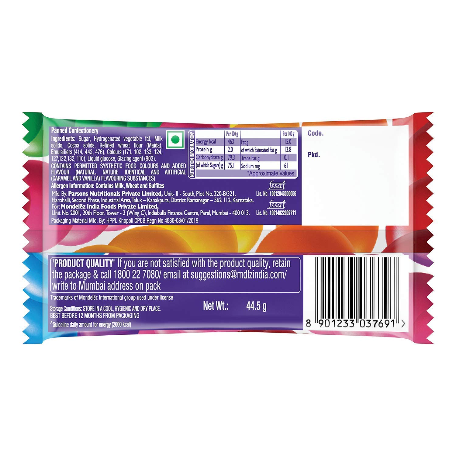Cadbury Gems Chocolate Jumbo Pack, 44.5 Gm (Pack Of 12) - Image 2 thumbnail