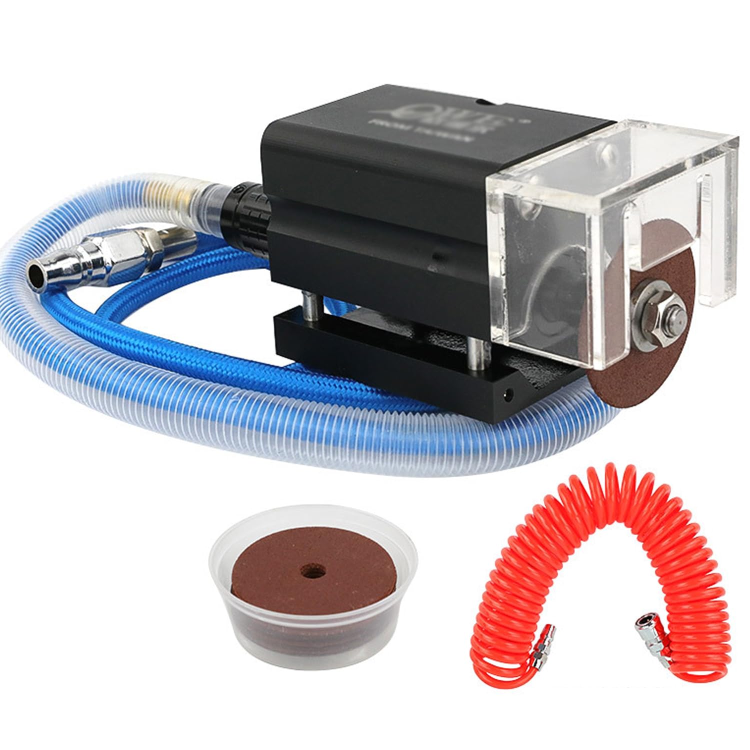 Amoladora neumática portátil para ranurado, Disco de 50 mm, Control de Velocidad de rotación, Ideal para el rectificado de Troqueles Planos y Aplicaciones con Discos abrasivos.