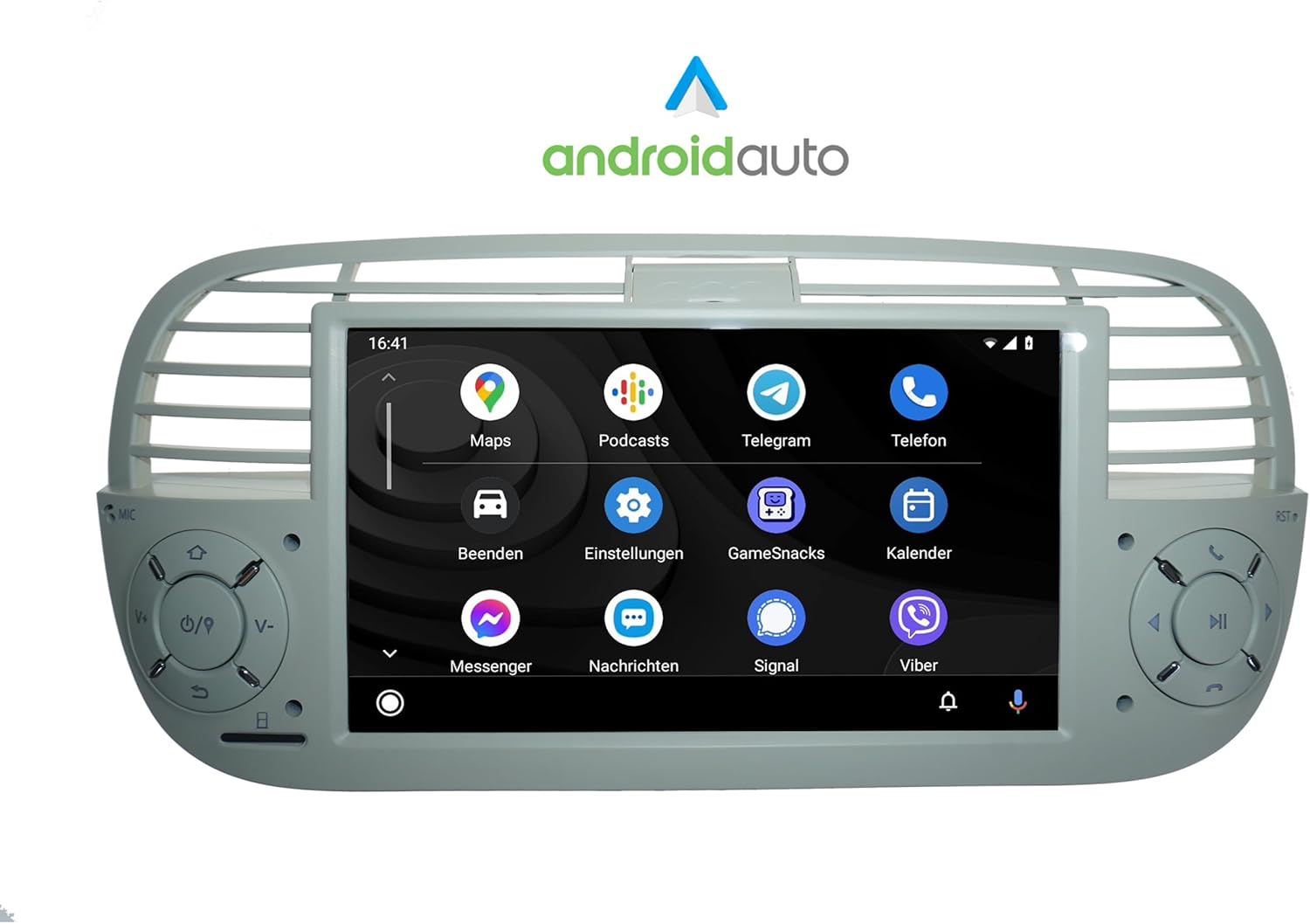 TAFFIO TF-500W Head Unit Android Auto Screen
