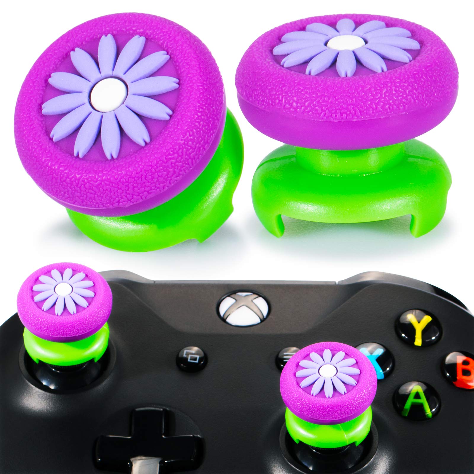 Playrealm FPS Thumbstick Grip Agarres para el Pulgar Extensor Y Textura 3D Caucho Silicona Apretón Cubrir 2 Juegos para Xbox Series X/S & Xbox One Mando (Bioh Verde) — view 21