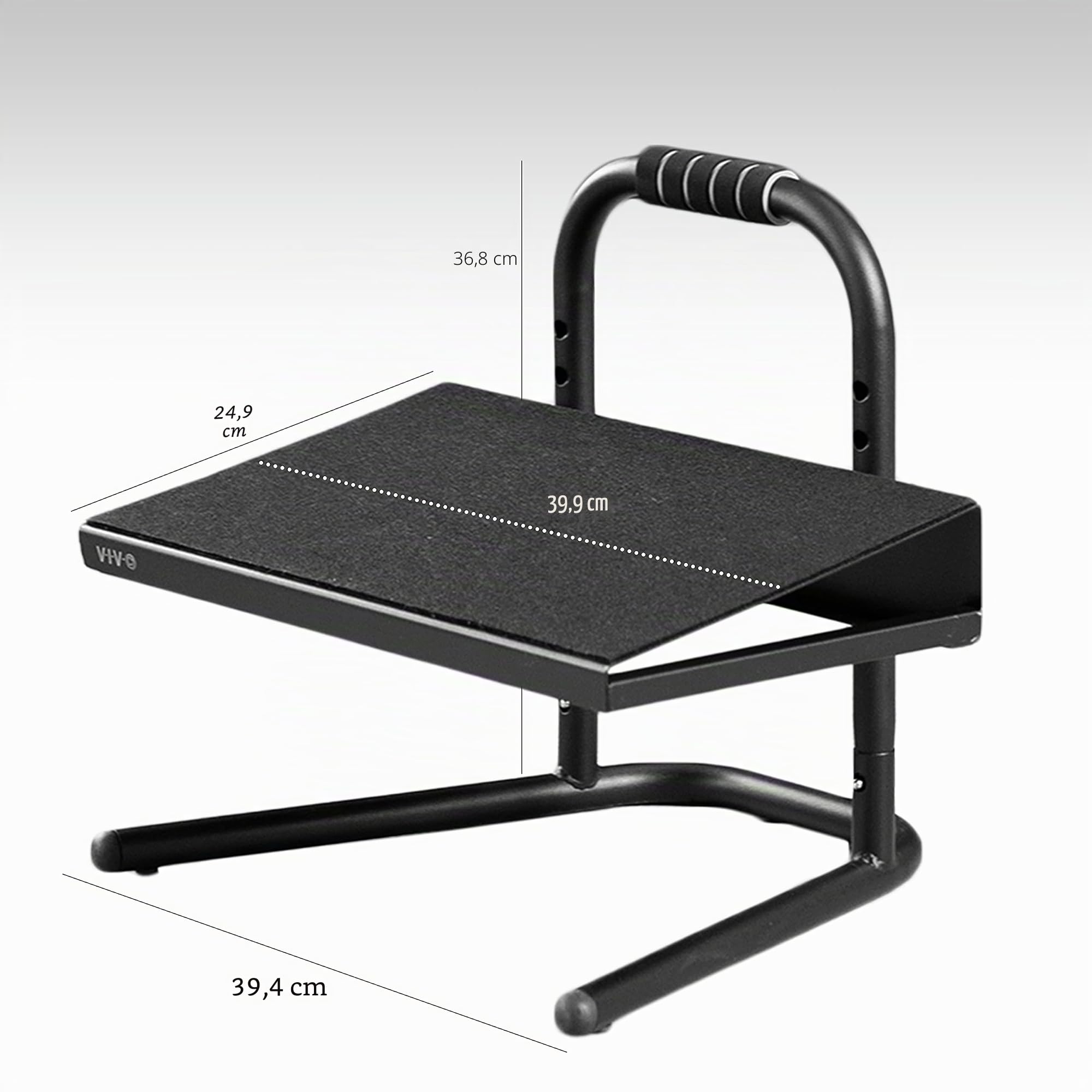 VIVO Plataforma ergonómica negra de altura ajustable para reposapiés para escritorios de pie (STAND-FT01)