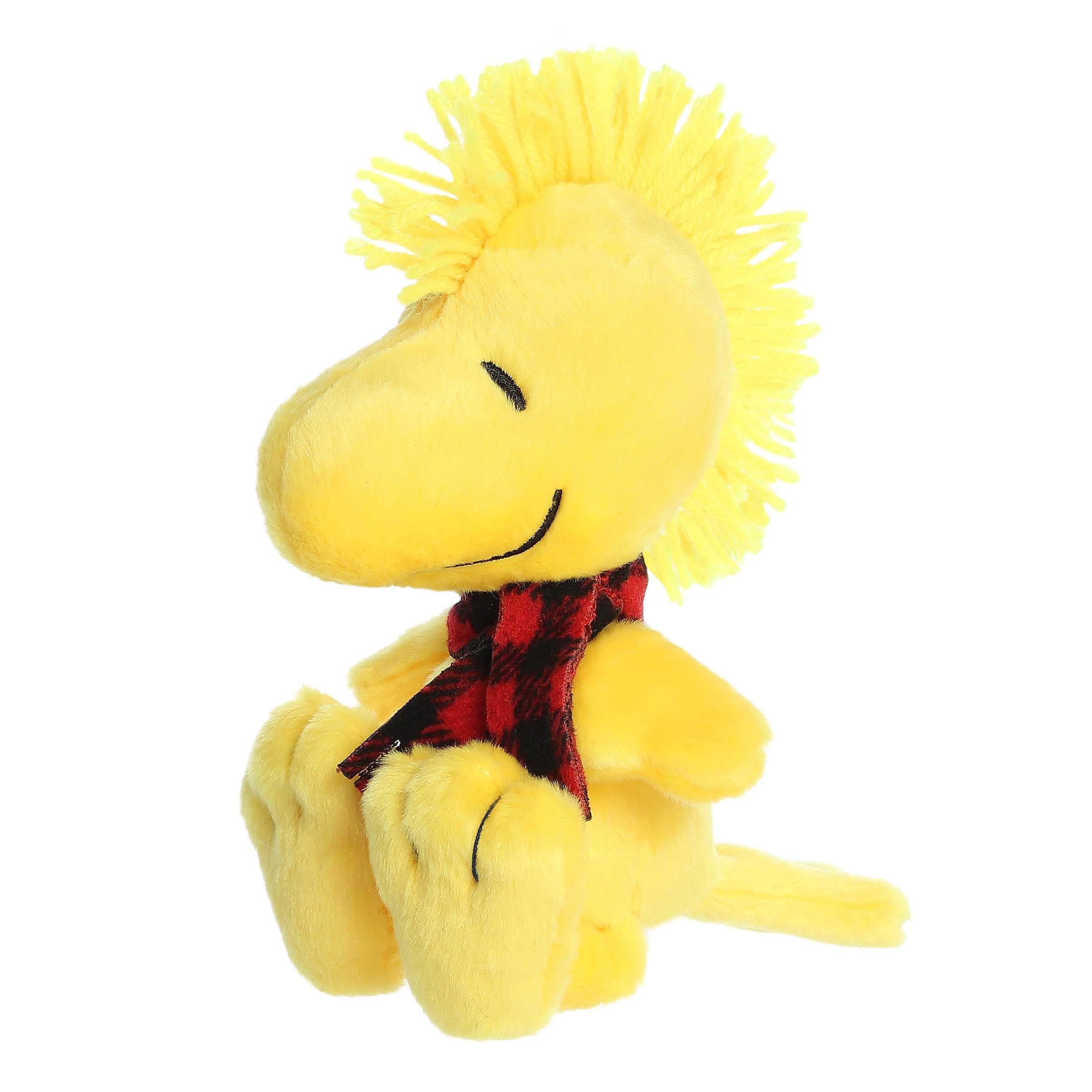 Aurora(r) Festive Peanuts(r) Winter Plaid Woodstock Stuffed Animal - Classic Characters - Lasting Memories - Yellow 6 Inches - Image 5