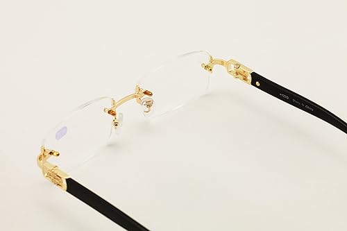 Miniatura 8 de Lector de gafas de lectura de moda de diseñador rectangular sin montura para hombre