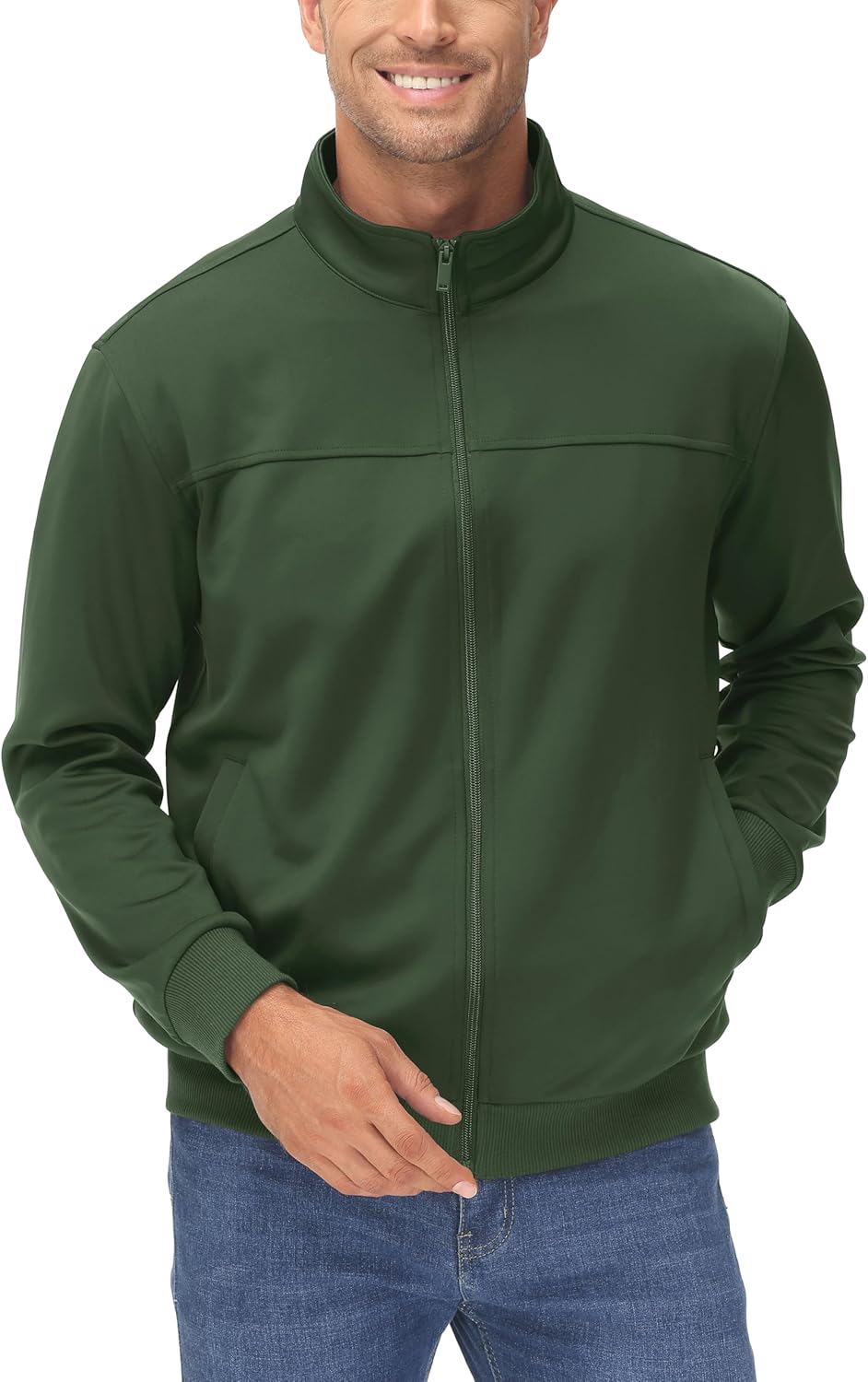 MAGCOMSEN Men's Track Jackets Lightweight Full-Zip Casual Coat Workout Running Athletic Active Jacket With Pockets - Image 6