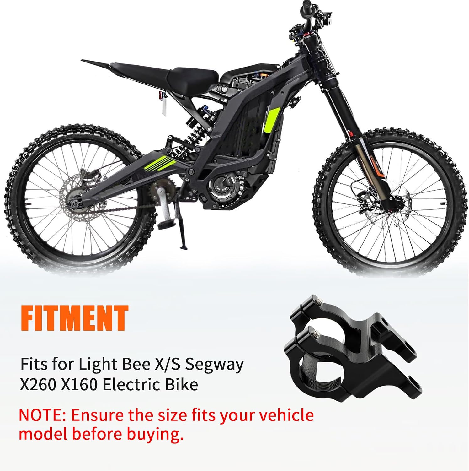 PSLER 28mm Direct Mount Stem Handlebar Clamp for Light Bee X/S Segway X160 X260, CNC 6061 Aluminum Handlebar Clamp Riser, Electric Dirt Bike Ergonomic Upgrades, Black