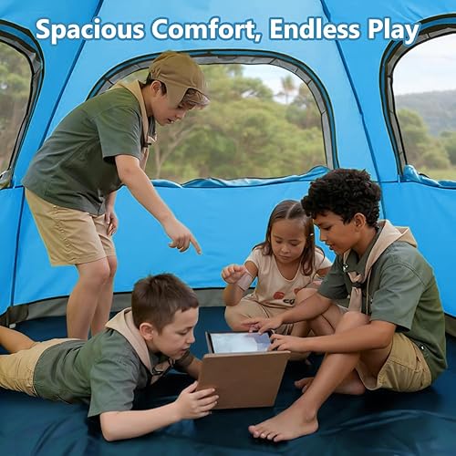 Miniatura 4 de Moon Lence Tienda de campaña instantánea desplegable para 4 a 5 personas, tienda de campaña portátil, impermeable, resistente al viento, para