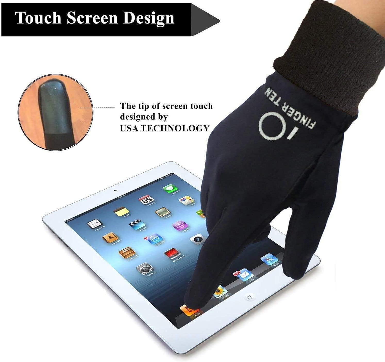 FINGER TEN Winter Gloves for Kids Touchscreen Boys Girls Running Cycling Pair, Youth Lightweight Warm Thermal Touch Screen Gloves for Texting Hiking Skating : Sports & Outdoors