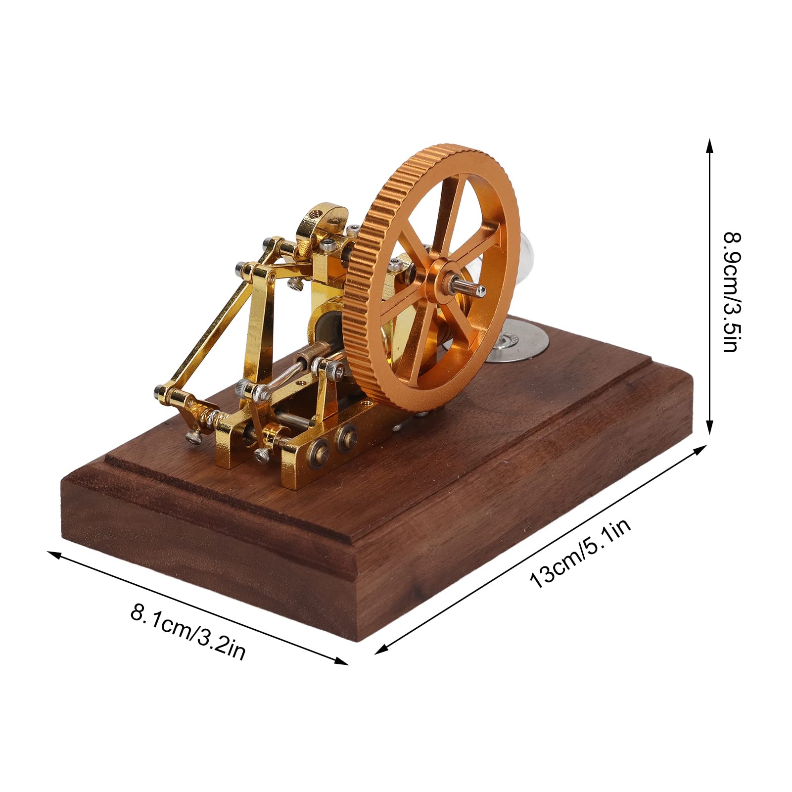 Motore del Motore, Motore del Motore Stirling Che Funziona Continuamente Per Oltre 8 Ore in Acciaio Inossidabile a Velocità Regolabile con Bottiglia di Alcol Motore Stirling Ad Aria Calda Per L'istruz