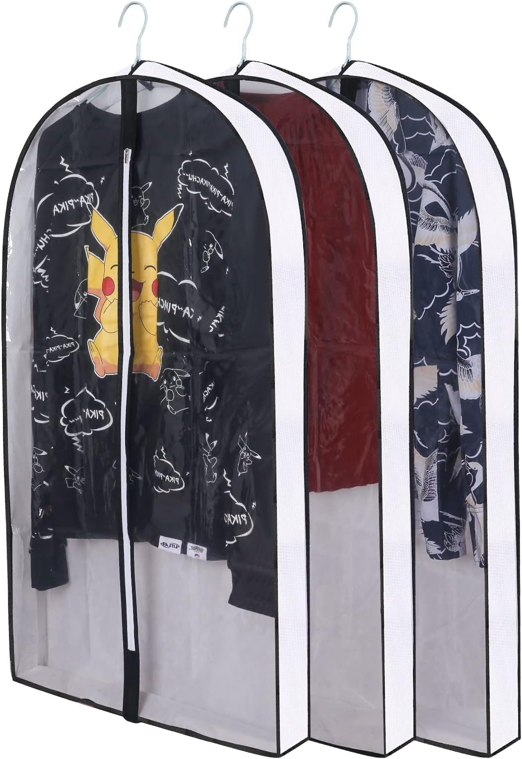 WinFong 40" Garment Bags for Hanging Clothes, Clear Moth