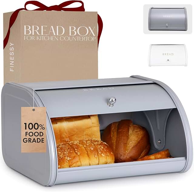 FINESSY Modern Metal Bread Box
