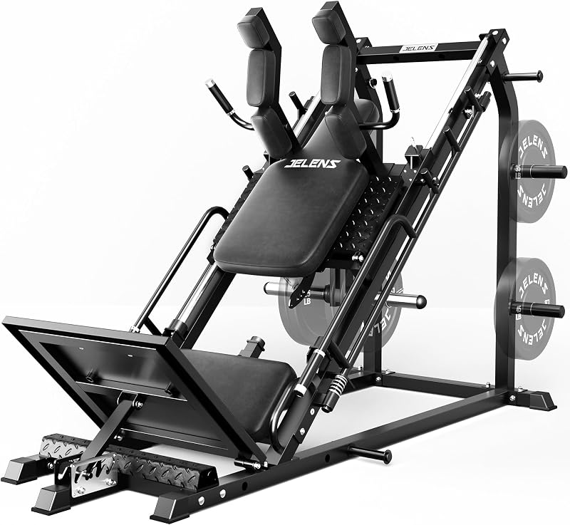 L20 4-in-1 Leg Press Hack Squat Machine Combo for Home Gym — 45° Leg Press, Hack Squat, Reverse Hack & Calf Raise, 1500LB Capacity Leg Exercise Equipment