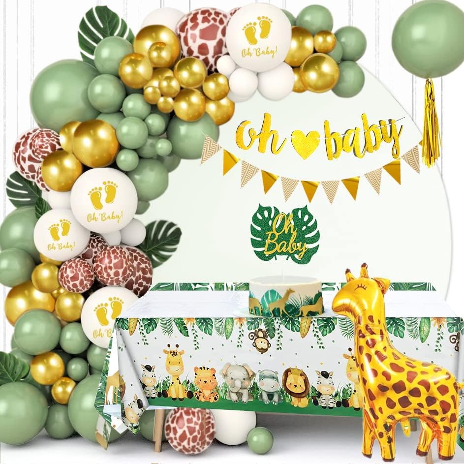 Dinosaur Birthday Party Decorations Set for Boys Girls with RAWR Banner, Dinosaur Balloon Garland, Jurassic Backdrop, Decor Jungle Safari Party Supplies