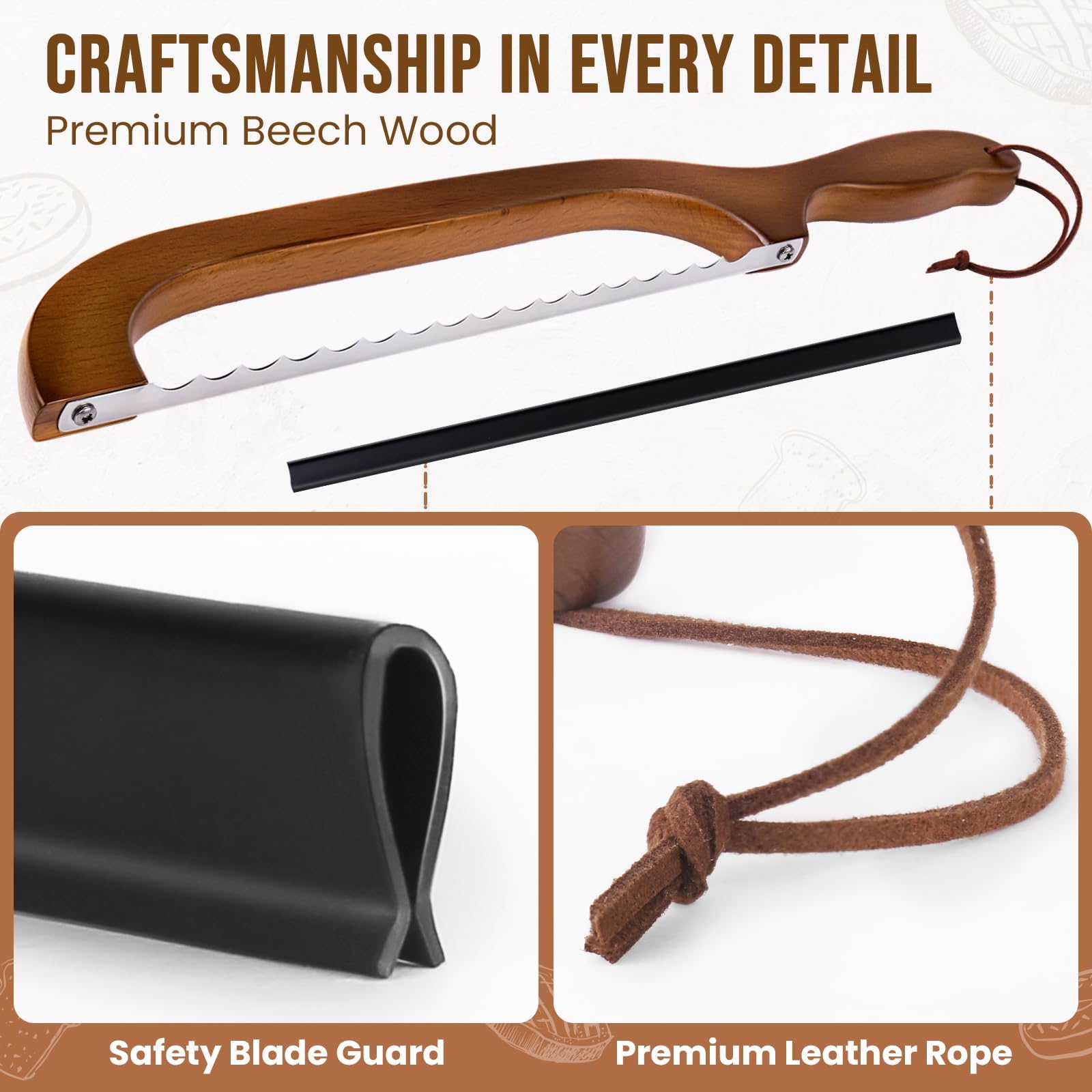 Woodever Bread Knife Set - 2 Slicers -3