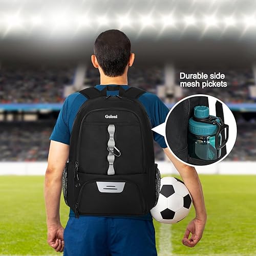 Miniatura 6 de Goloni  Mochila de fútbol de baloncesto - Mochila y bolsas de fútbol para deportes de baloncesto, voleibol y fútbol
