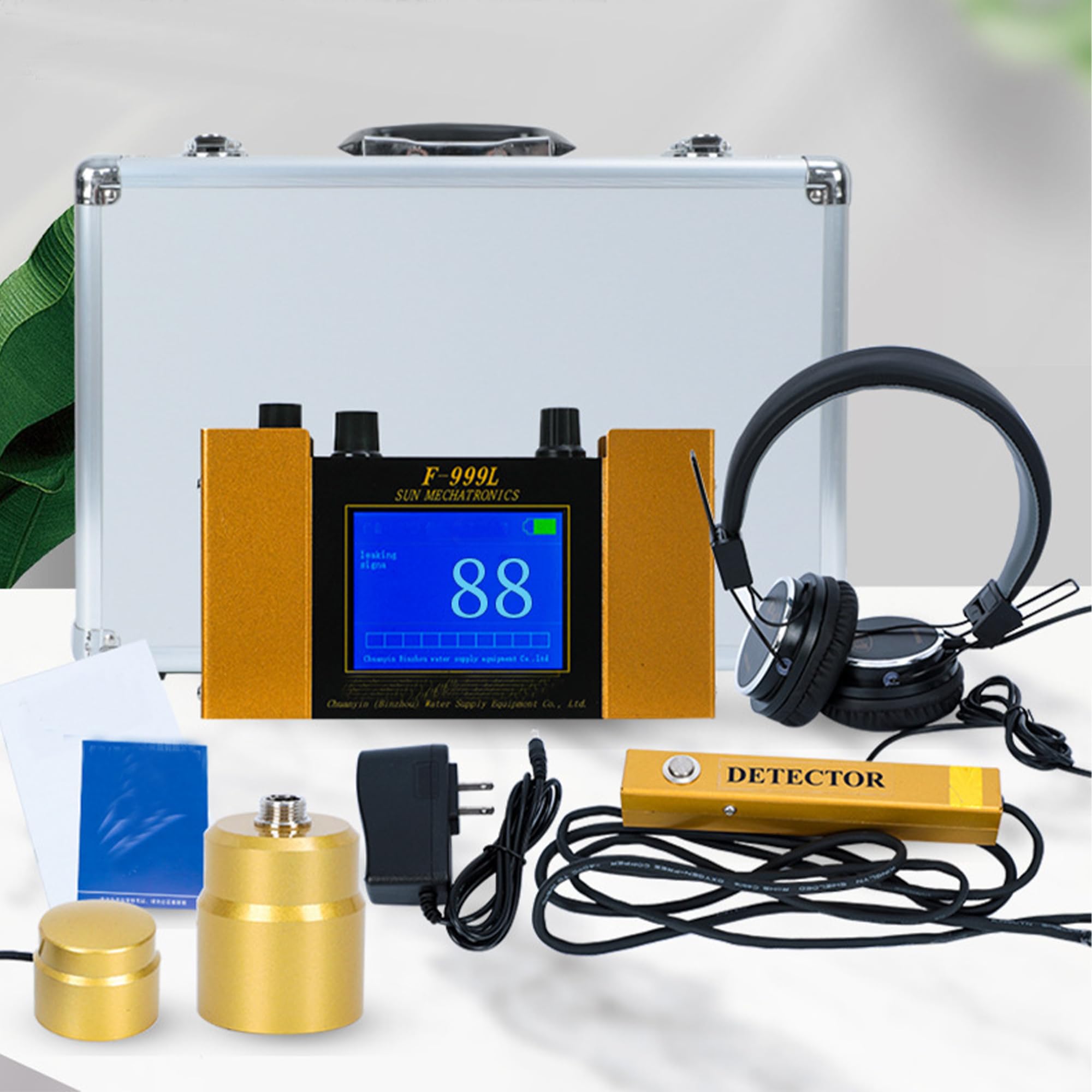 Detector De Fuga De Agua Subterráneo Ajustable con Pantalla Digital: Sensor De Fuga De Tubería Profesional para Tuberías De Agua Interior/Exterior, Calefacción De Piso Y Fugas De Piscina