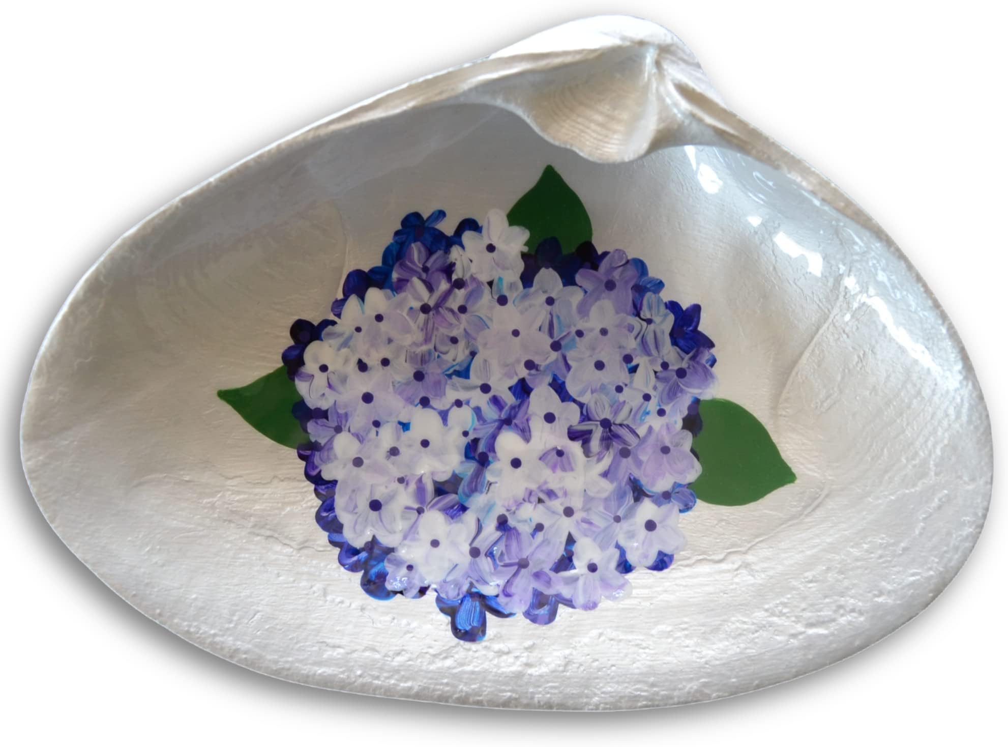 Hydrangea Shell Dish - Spoon Rest, Ring Dish, Jewelry Holder, Trinket Dishes, Catchall Bowl - Versatile and Elegant Beach Gift and Coastal Decor