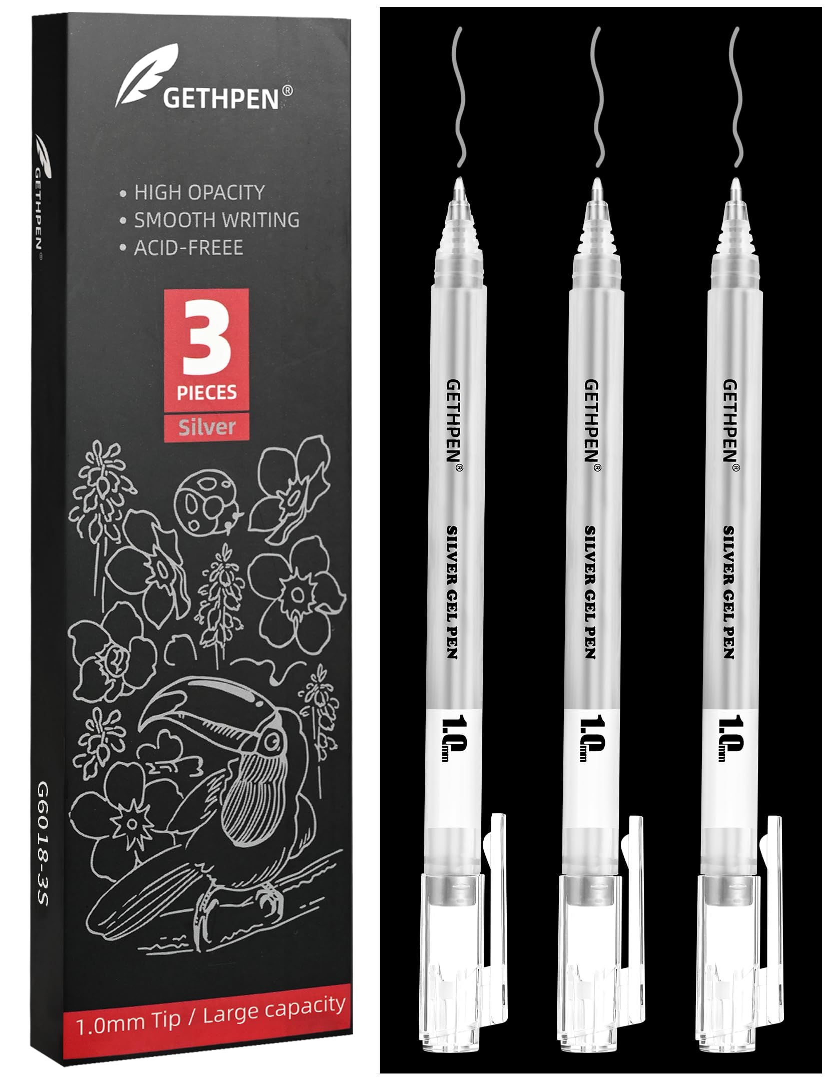 GETHPEN White Gel Pens - 3 Pack -19 GETHPEN White Gel Pens - 3 Pack -19