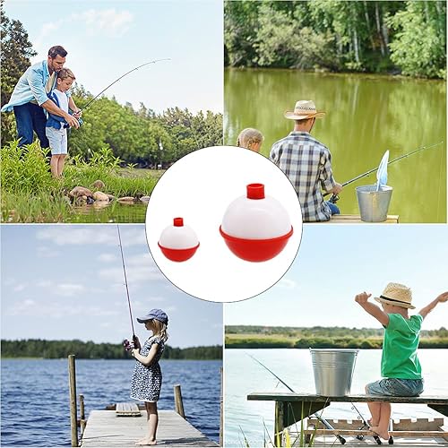 Miniatura 5 de 60 flotadores de pesca, bobber de pesca de ABS duro a granel, flotadores redondos de boya con botón para accesorios de aparejos de pesca, 1/1.5
