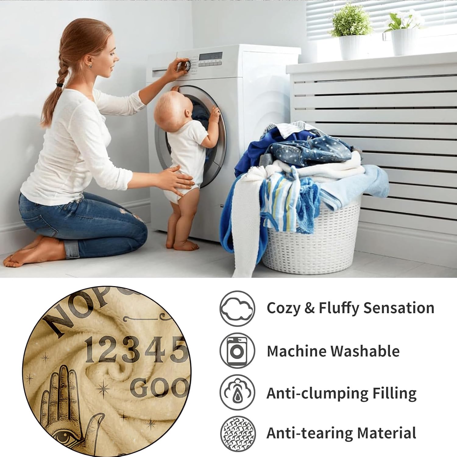 Vintage Gothic Spirit Board Blanket - Witchy Mystical Halloween Throw Blanket 50"x60", Soft Flannel Cozy Occult Celestial Decor, Spooky Unique Gifts for Adults, Goth Home Accessories - Image 6