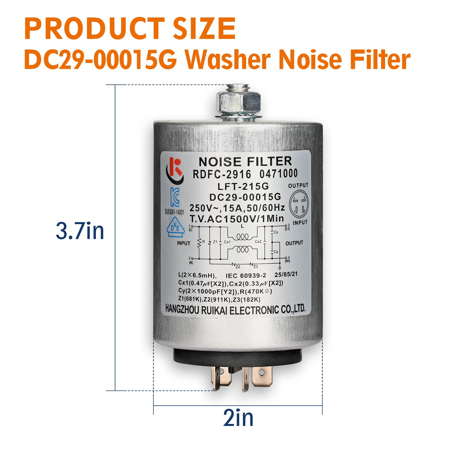 DC29-00015G Washer Noise Filter (OEM Part) RDFC-2916 LFT