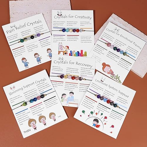 Miniatura 3 de Caiyao Pulsera de cristal espiritual para mujeres y hombres, cuentas de cristales naturales de chakras, pulseras de piedras curativas, pulseras de 7