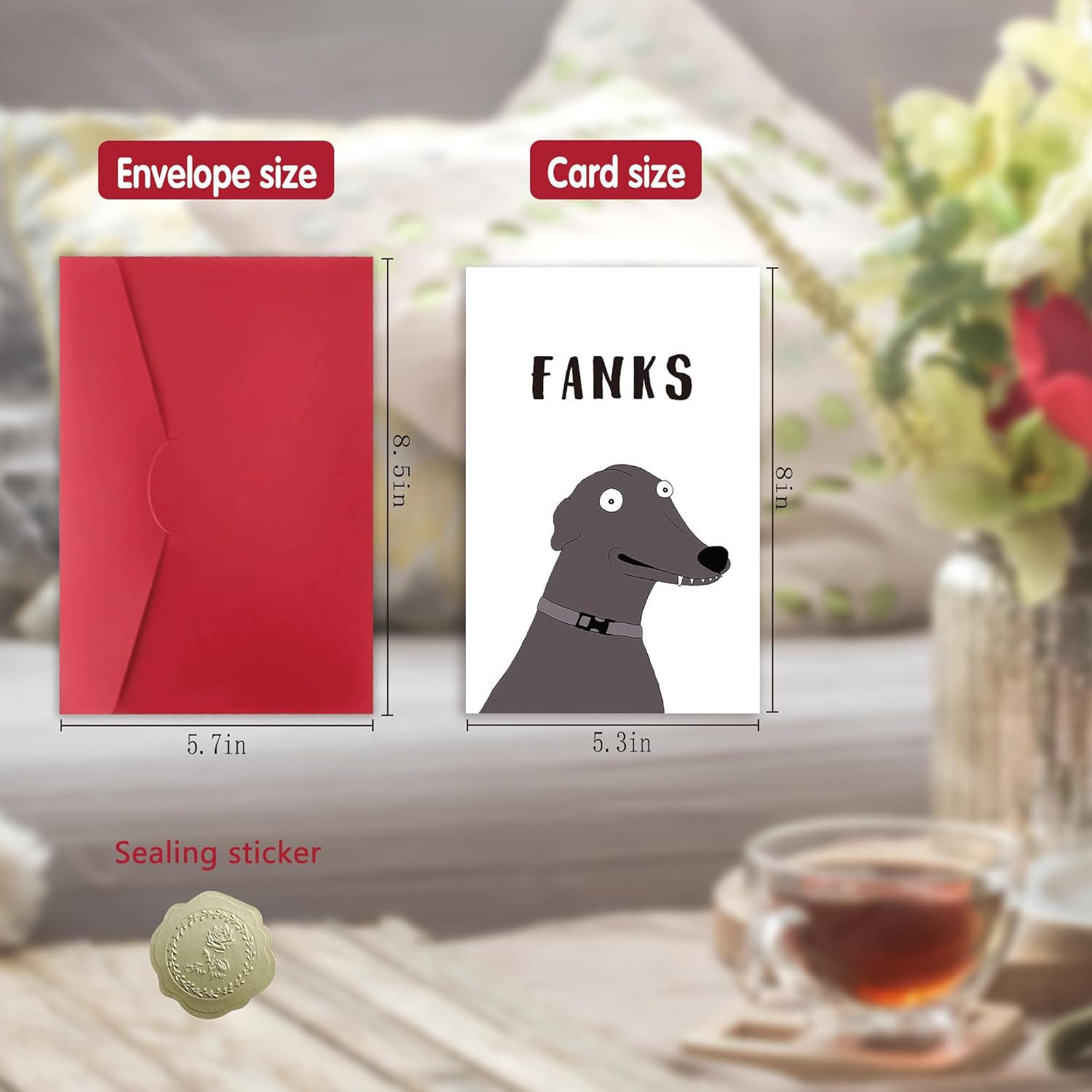 Funny Dog Thank You Card for Men Women, Cute Thank You Gifts Cards for Teacher Boss with Envelope, Sweet Friendship Gift for Friends Classmates coworker - Image 2