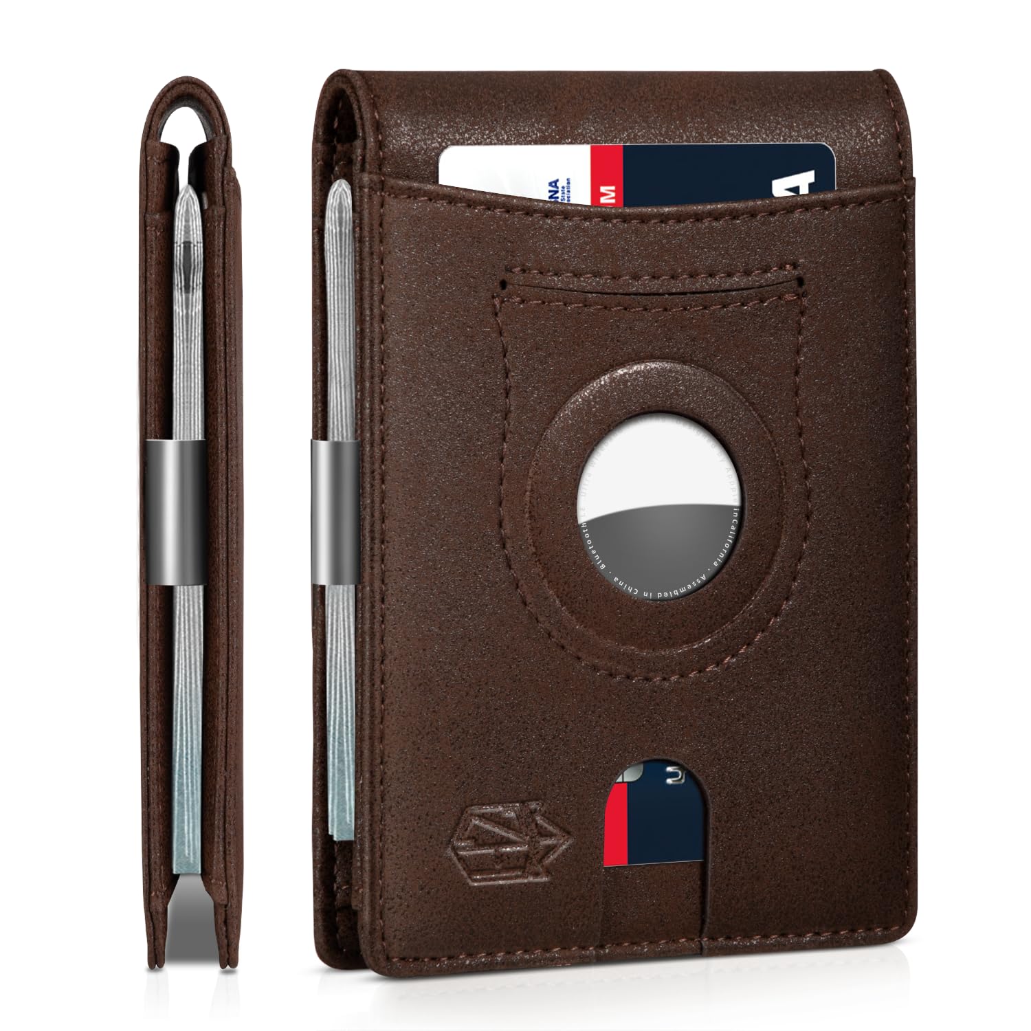 Zitahli Men's Wallets Airtag Holder Slim Rfid Leather with Gift Box