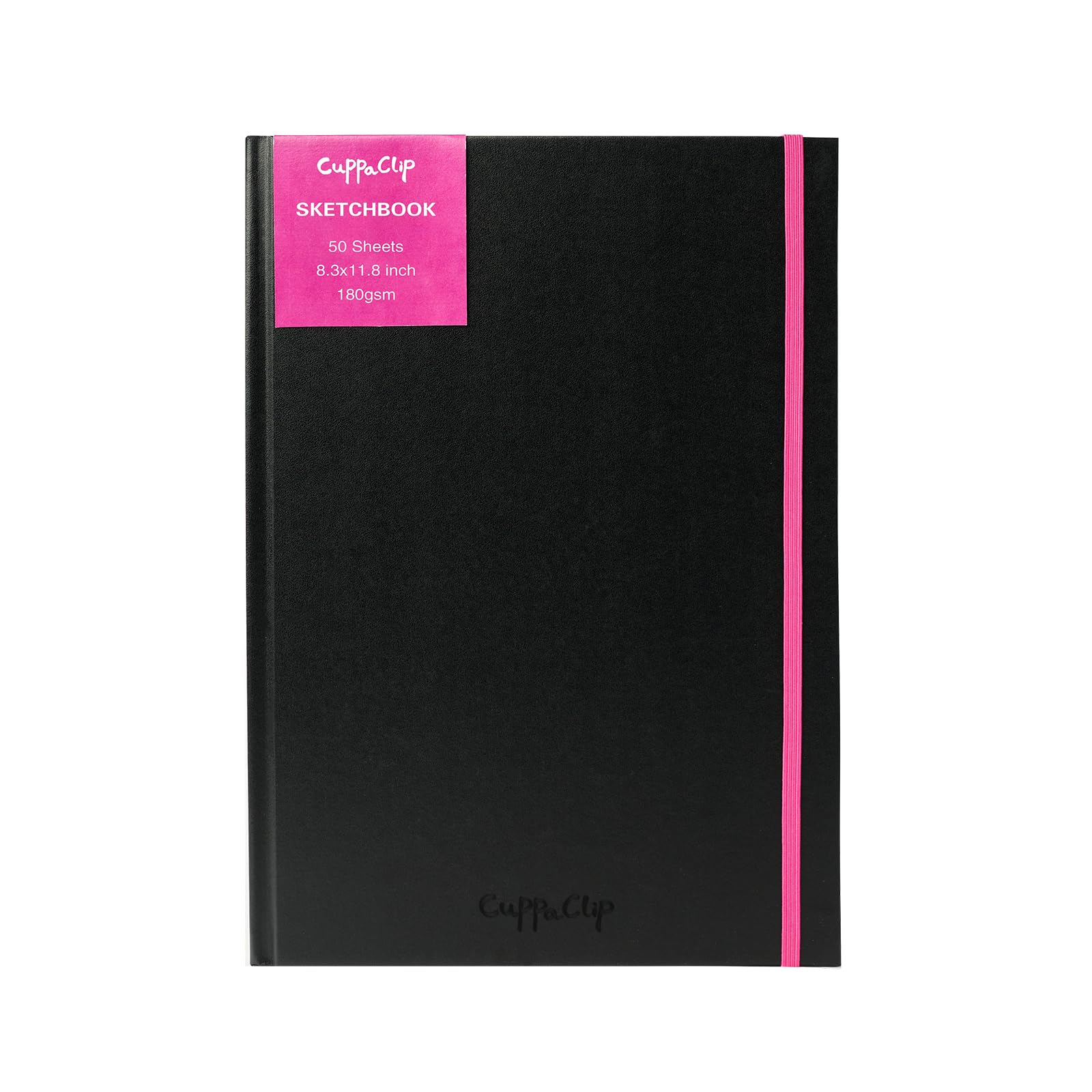 CuppaClip Cuaderno de dibujo de tapa dura de 300 g/m², papel sin ácidos, encuadernado en espiral, 50 hojas/100 páginas, suministros de arte (tapa dura, 8.3 x 11.8 pulgadas)
