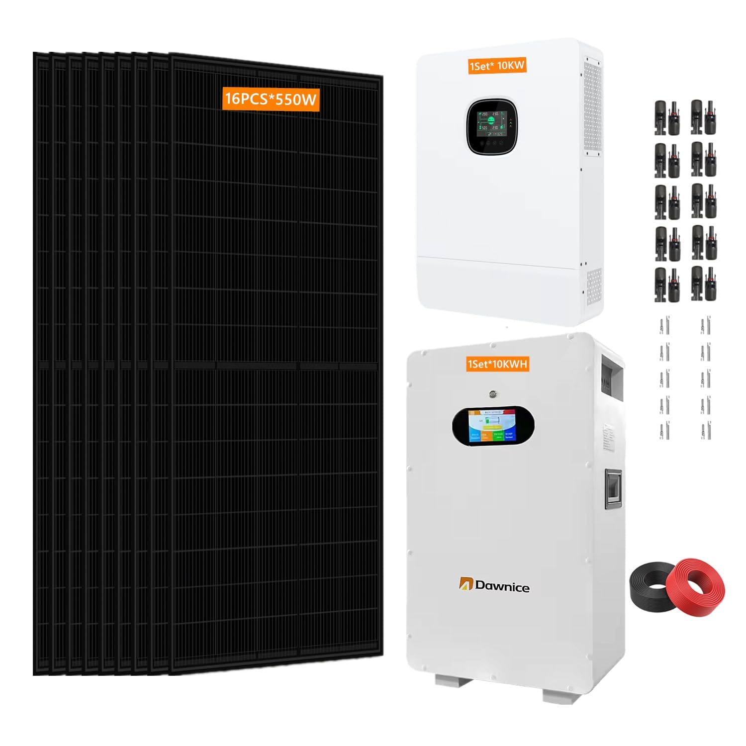 Amazon.com : Dawnice 10KW Off Grid Solar System Complete Kit 10KWH