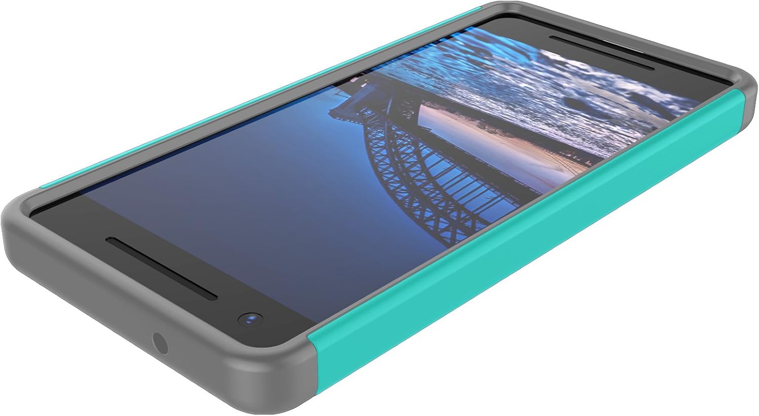 Tekcoo Google Pixel 2 Case, 2017 Google Pixel 2 Cute Case, [Tmajor] Shock Absorbing [Turquoise] Hybrid Combo Rubber Silicone & Plastic Scratch Resistant Bumper Rugged Sturdy Grip Hard Cases Cover