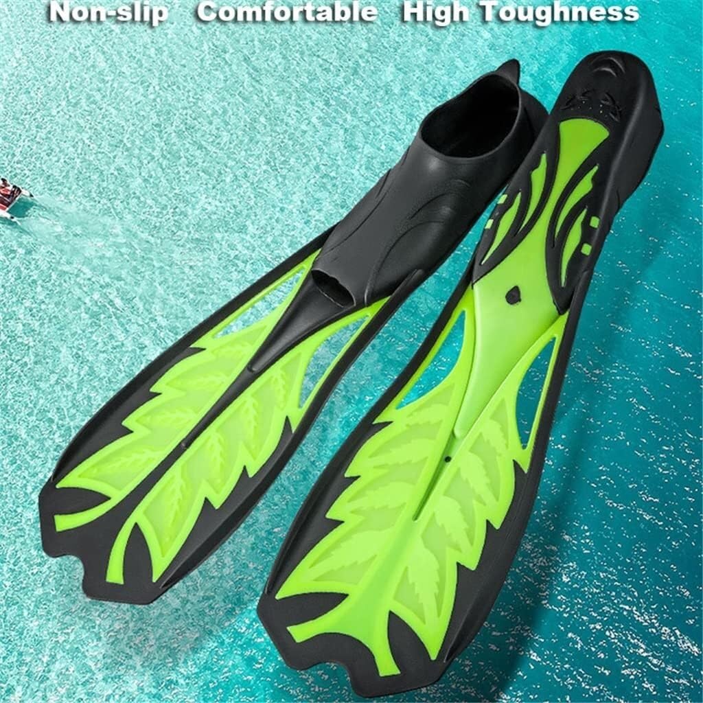 Pinne da immersione flessibili confortevoli per adulti, pinne professionali per apnea, pinne lunghe, gomme, pinne da nuoto antiscivolo, attrezzatura per lo snorkeling (Vert, codice S)